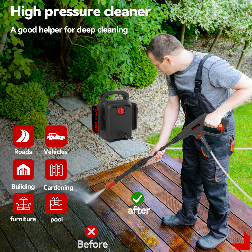 ONEVAN MINI 15Bar (218 PSI) Cordless Portable High-Pressure Washer | For Makita 18V Battery - Image 10