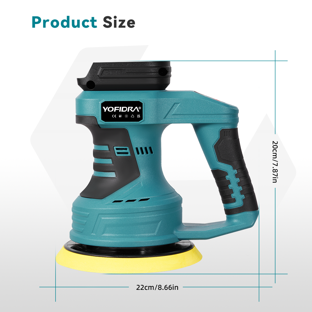 ONEVAN 150mm 8-Gear Cordless Car Polisher | For Makita 18V Battery - Image 2