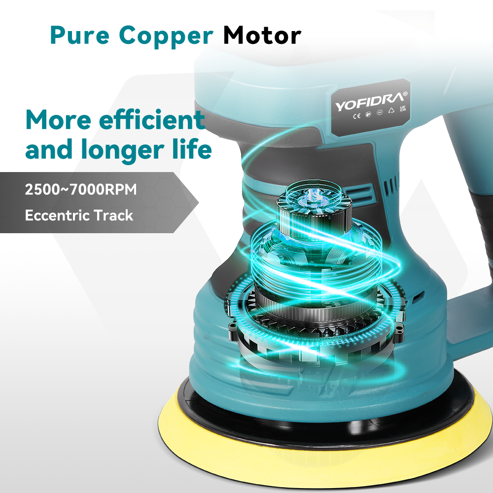 ONEVAN 150mm 8-Gear Cordless Car Polisher | For Makita 18V Battery - Image 4