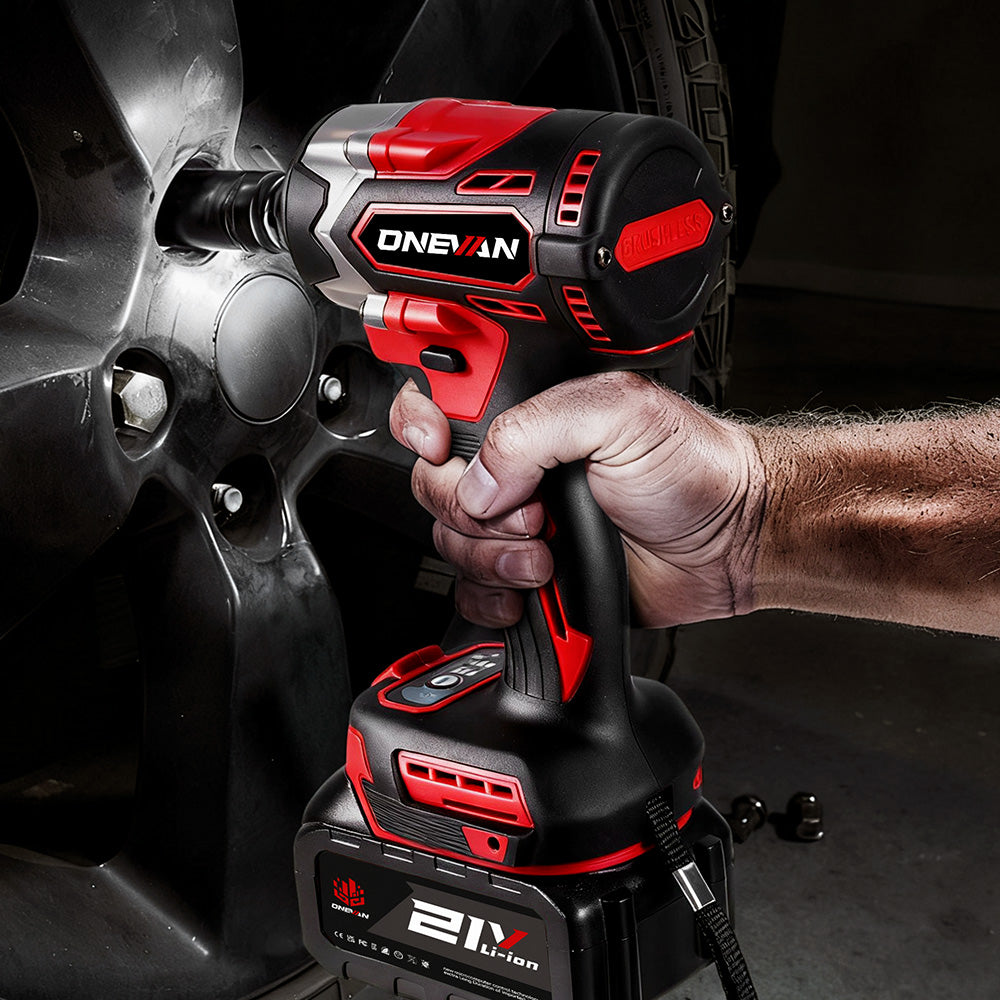 ONEVAN 1/2" 500N·m Brushless Cordless Impact Wrench (31-Piece Accessory) | For Makita 18V Battery - Image 13