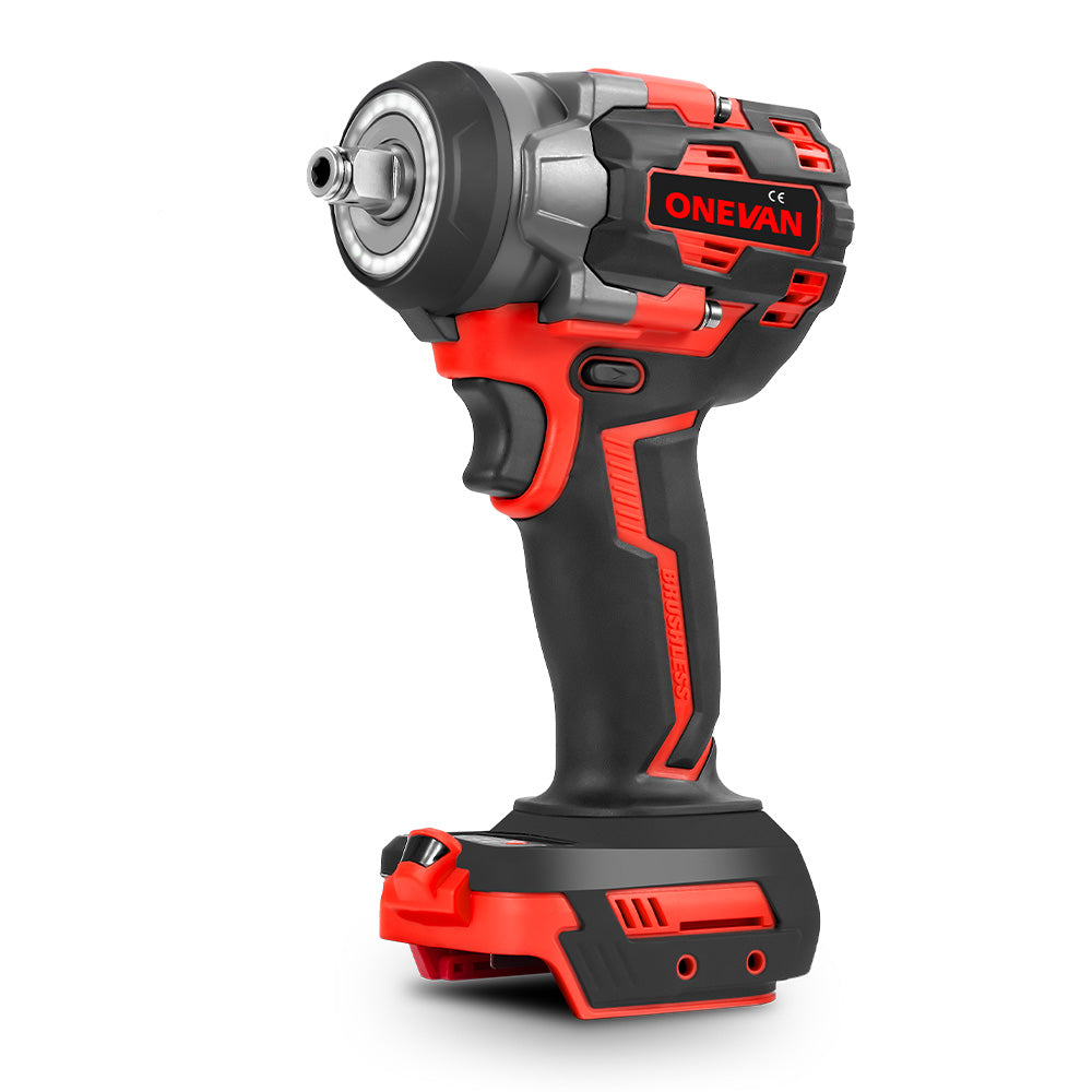 ONEVAN 1/2" 1200N·m Brushless Cordless Impact Wrench With 2 Batteries & 12-Piece Socket Set - Image 2