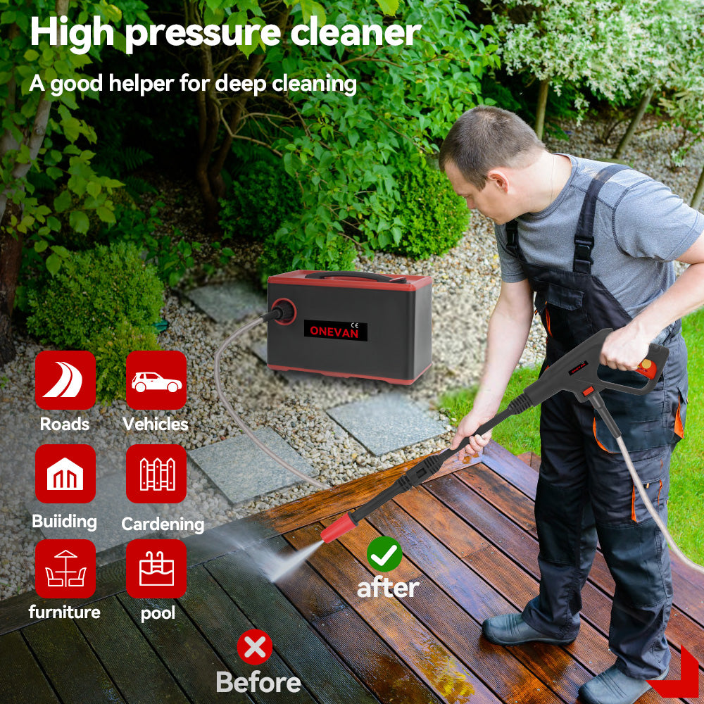 ONEVAN 22Bar Brushless Cordless Outdoor Pressure Washer | For Makita 18V-21V Battery - Image 7